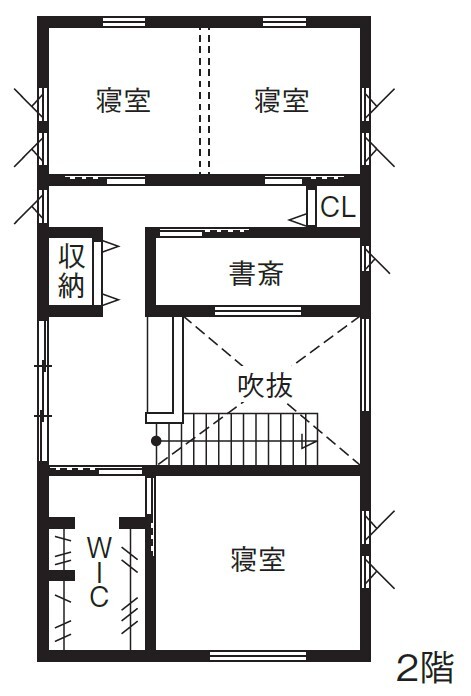 アルネットホーム 【間取り有】20代ご夫婦が建てたネコちゃんと暮らす家の間取り図（3LDK）2階