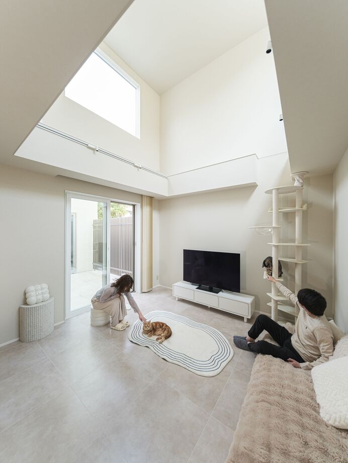 アルネットホーム 【間取り有】中庭の光で猫と日向ぼっこ　まるで美術館な白い邸宅の建築実例画像2