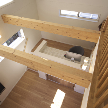 三昭堂 【ナチュラル×書斎】まるで森の中に佇むログハウスのような住まい。家族がつながる吹き抜け空間の建築実例画像8