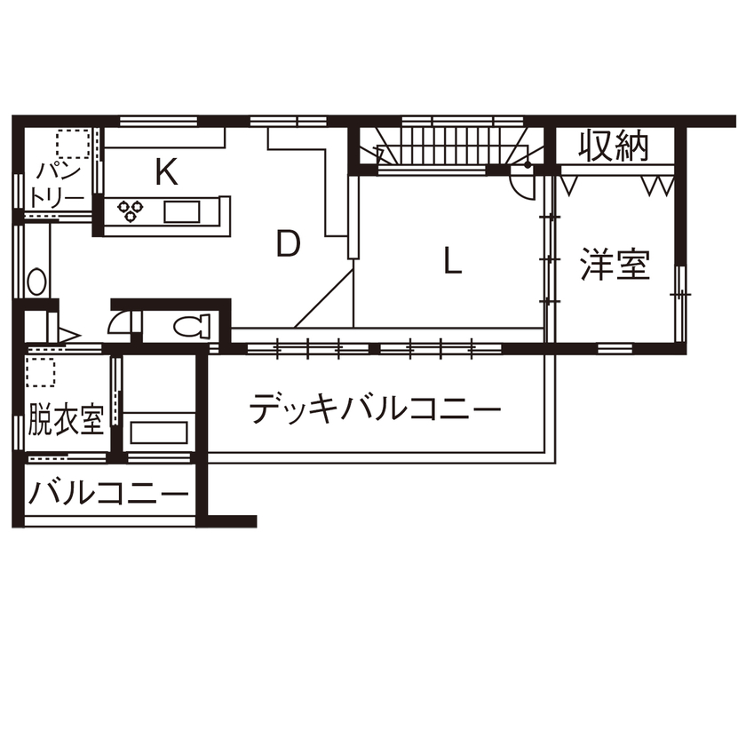三昭堂 【一宮市/間取り図/ビルトインガレージ】モデルハウスを参考にデザイン！近隣環境の事も考えた工夫満載の家の間取り図（3LDK）2階
