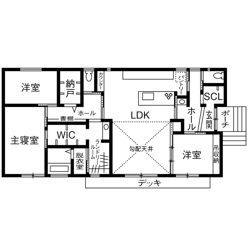三昭堂 【一宮市/平屋/2000万円台/シアター/間取り図あり】20代夫婦が建てたロフトを備えた高天井が魅力の平屋の間取り図（3LDK＋納戸＋WIC）1階