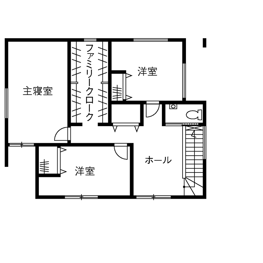 三昭堂 【一宮市/回遊動線/ランドリースペース】外壁タイルが目を惹くナチュラルで心地よい寄棟屋根の家の間取り図（3LDK）2階
