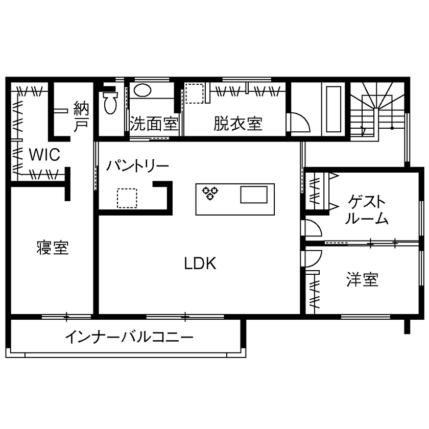 三昭堂 【名古屋市/インナーガレージ/二世帯】「一緒に暮らす」の想いを込めた二世帯住宅の間取り図（2LDK＋3LDK＋ガレージ）2階