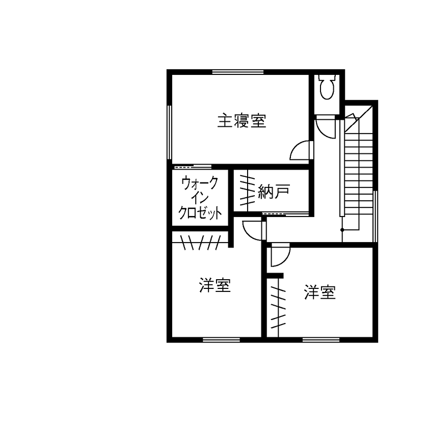 三昭堂 【稲沢市/快適動線/タタミコーナー】四角が重なるモダンな住まいの間取り図（3LDK）2階
