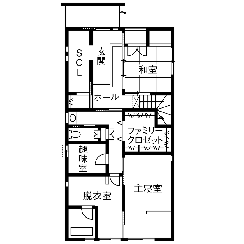 三昭堂 【名古屋市/2階LDK/和室】黒の塗り壁が印象的な家の間取り図（4LDK＋趣味室）1階