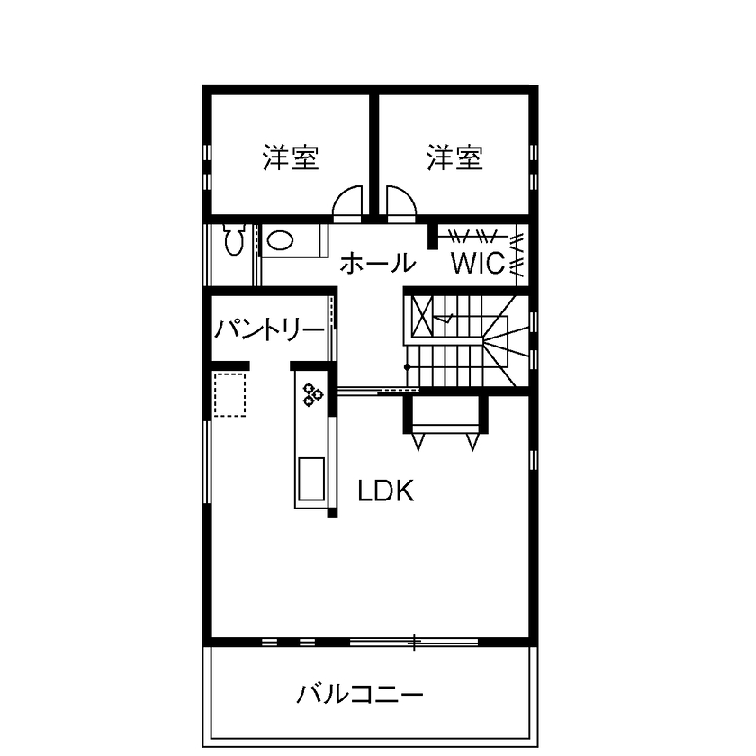 三昭堂 【名古屋市/2階LDK/和室】黒の塗り壁が印象的な家の間取り図（4LDK＋趣味室）2階
