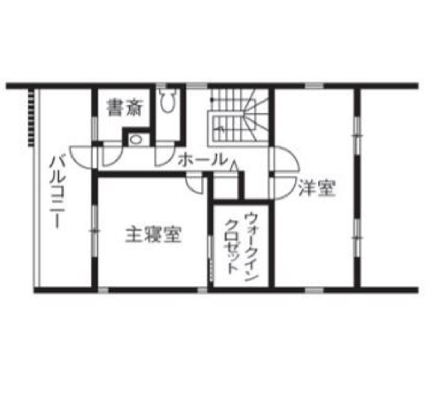 ビクトリーホーム 【2000万円台/36.8坪/土地探し/間取り図】家事楽な回遊動線に子どもがのびのびと過ごせる広いリビングの家の間取り図（2LDK）2階
