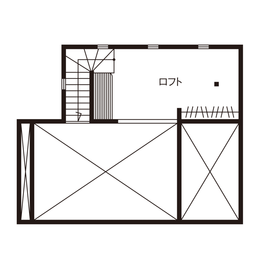 ビクトリーホーム 【2283万円/ロフト/充実収納/間取り図】家事をスムーズにする設計と勾配天井によるのびやかな2階LDKの家の間取り図（2LDK）ロフト