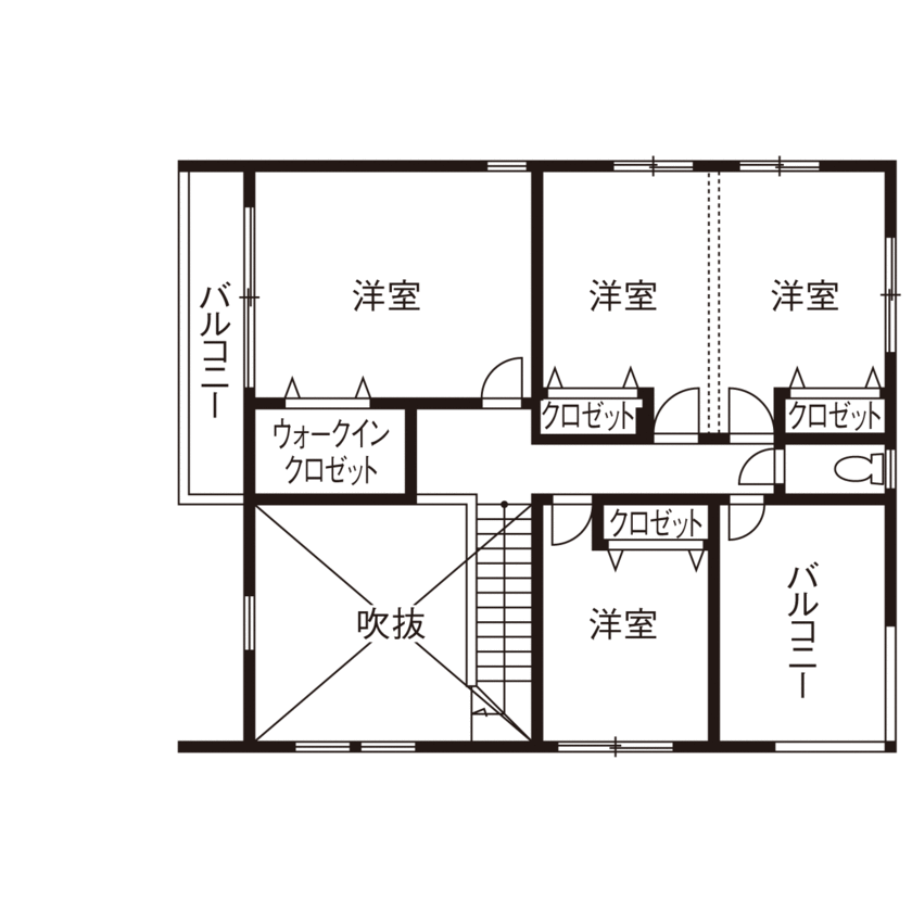 ビクトリーホーム 【2000万円台/店舗併設/吹き抜け/間取り図】開放的な大空間リビングと北欧スタイルな外観の長期優良住宅の間取り図（4LDK）2階