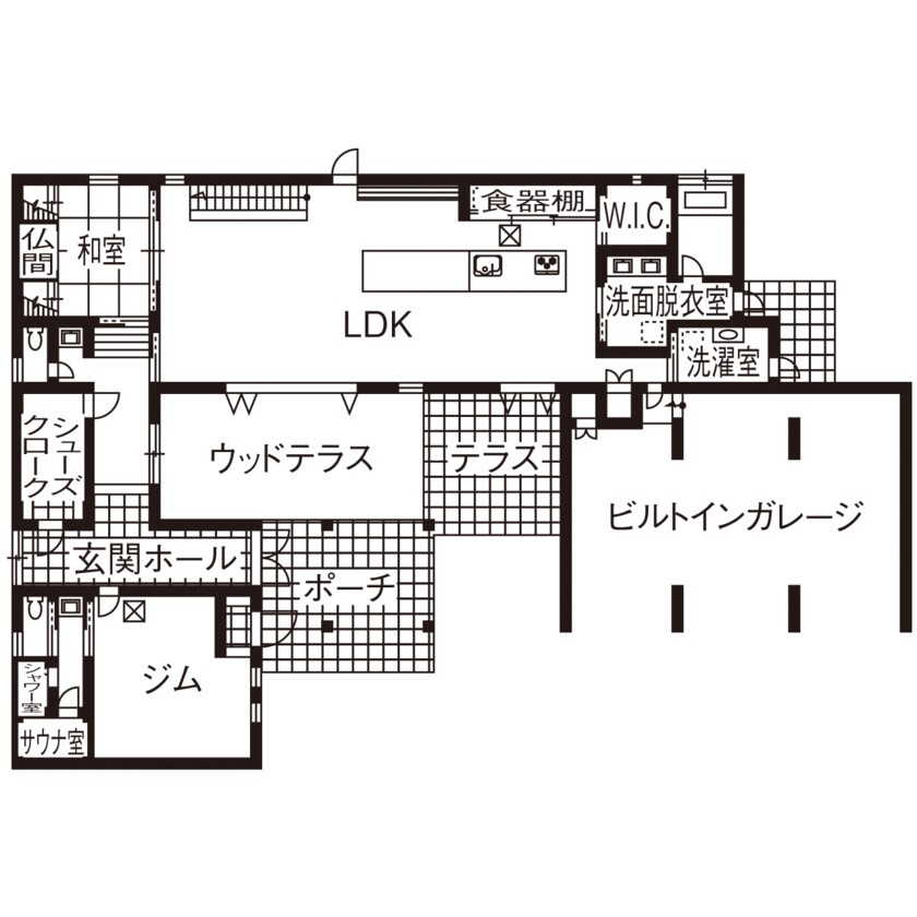 ビクトリーホーム 【8000万円台/ビルトインガレージ/間取り図あり】『非日常』がテーマ。本物のラグジュアリーに癒される。の間取り図（5K以上）1階