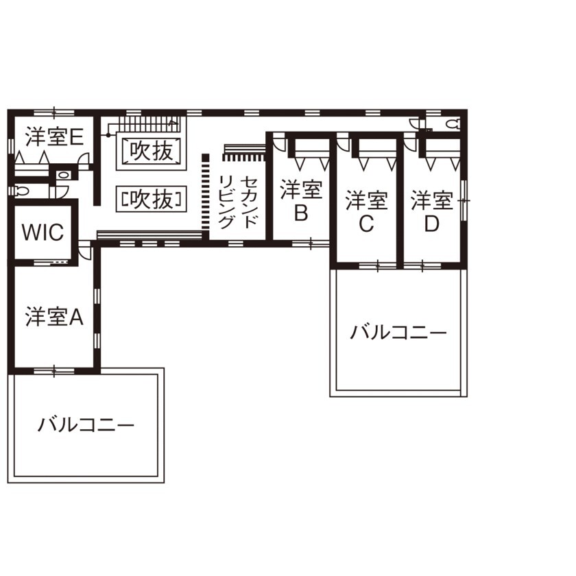 ビクトリーホーム 【8000万円台/ビルトインガレージ/間取り図あり】『非日常』がテーマ。本物のラグジュアリーに癒される。の間取り図（5K以上）2階