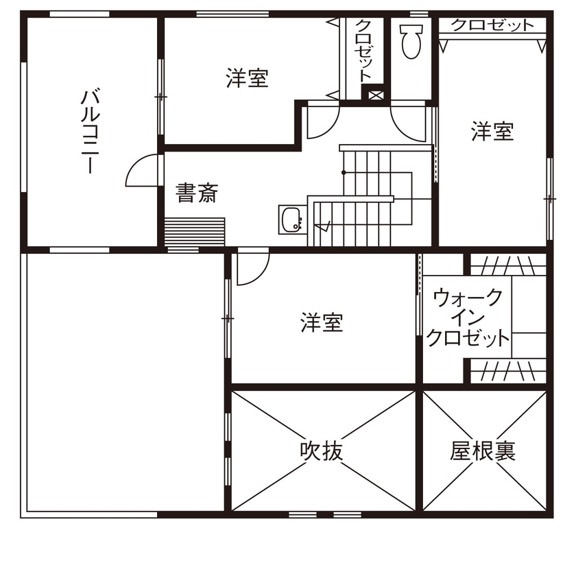 ビクトリーホーム 【3000万円台/吹き抜け/ホテルライク/間取り図】プライベート×ラグジュアリーが実現したライトコートの家の間取り図（3LDK）2階