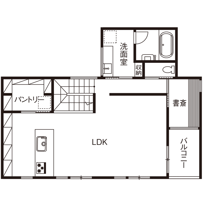 ビクトリーホーム 【4000万円台/間取図有/2階リビング】ラグジュアリーな湘南ライフを愉しむ。気密値0.16の優れた性能も魅力の間取り図（2LDK）2階