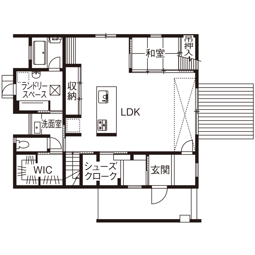 ビクトリーホーム 【2000万円台/吹き抜け/長期優良住宅】スタイリッシュなデザインに、家事をラクにする工夫満載の住まいの間取り図（3LDK）1階