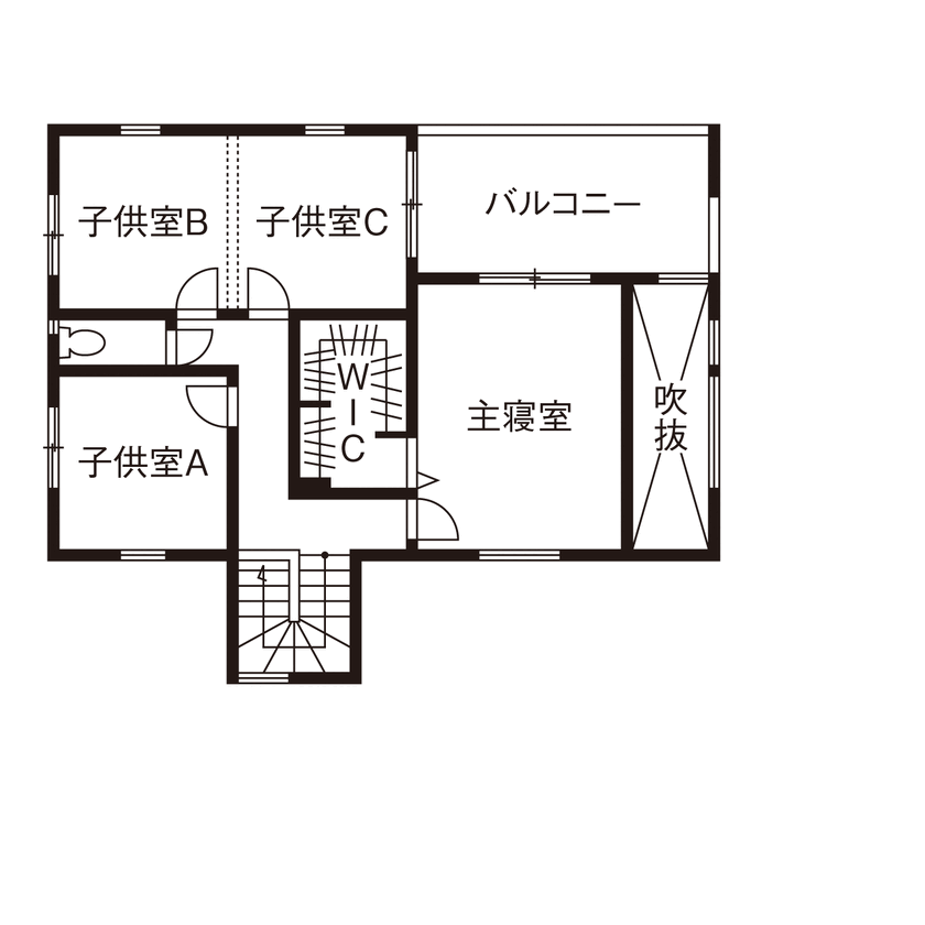ビクトリーホーム 【2000万円台/吹き抜け/長期優良住宅】スタイリッシュなデザインに、家事をラクにする工夫満載の住まいの間取り図（3LDK）2階