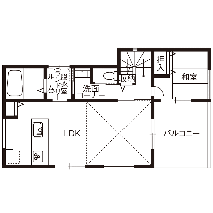 アークホーム　一級建築士事務所 【1000万円台/ビルトインガレージ/間取り図有】予算もこだわりも諦めない。趣味や遊びを満喫する住まいへの間取り図（3LDK）2階