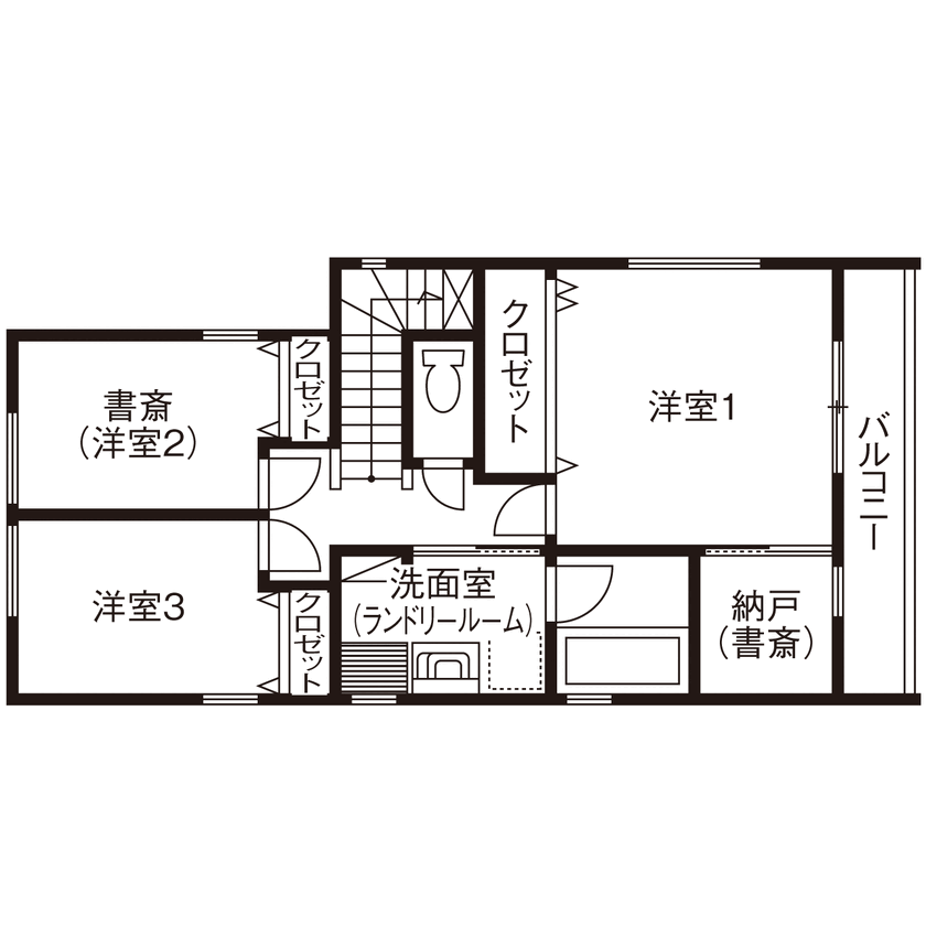 アークホーム　一級建築士事務所 【2000万円台/家事をラクに/間取り図有】建築士ならではのアイデアに注目！開放的で爽やかなパノラマLDKの間取り図（3LDK）2階