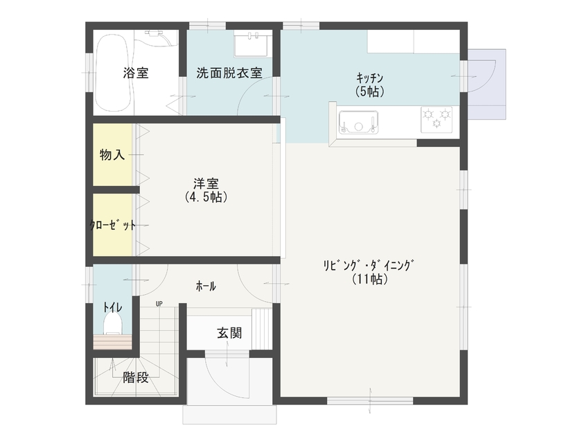まるるのおうち 【1500万円台/30坪/間取り図】4人家族の想いが詰まった、ゆっくりとくつろげる４LDKの家 の間取り図（4LDK）１階