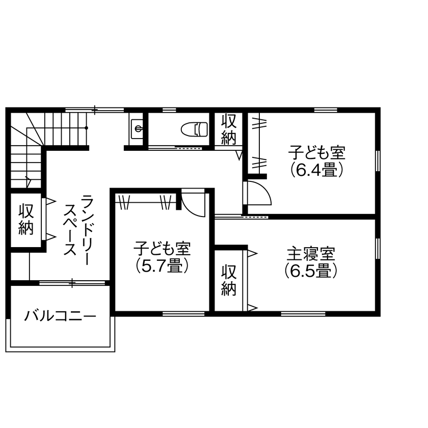 Relax home 【2000万円台/家事がラク/30坪台/間取り図】掃除・洗濯・片付けも。家事が好きになる「ニガテレスハウス」の間取り図（3LDK＋書斎コーナー）2階