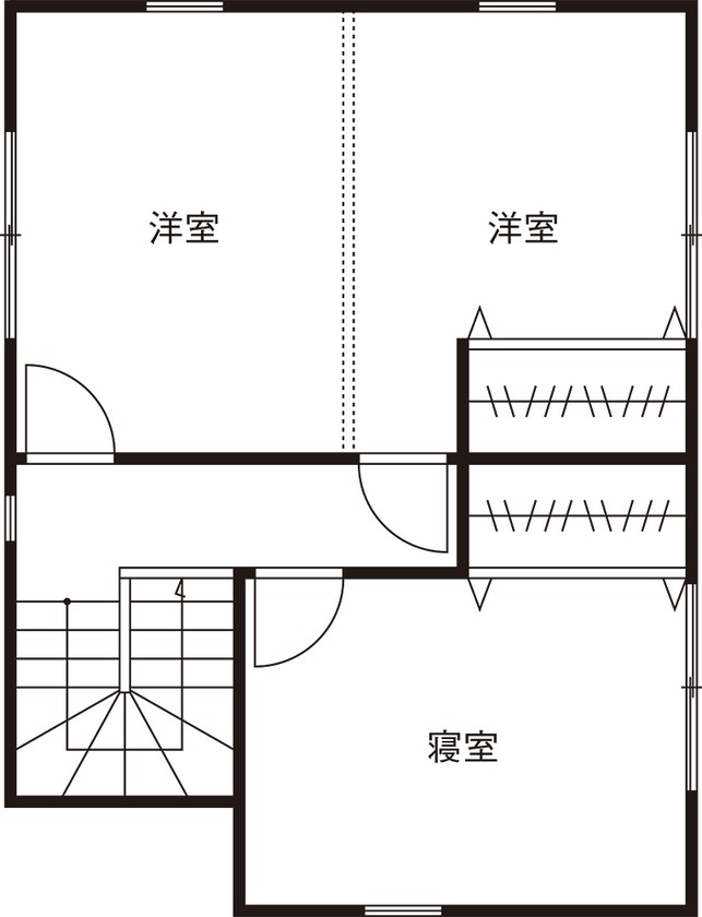 ａｒｄ（アルデ） 【1000万円台/シンプル/家事ラク】無駄のない間取りで広々LDK。窓からの緑がアクセントのモダンな空間の間取り図（2LDK）2階