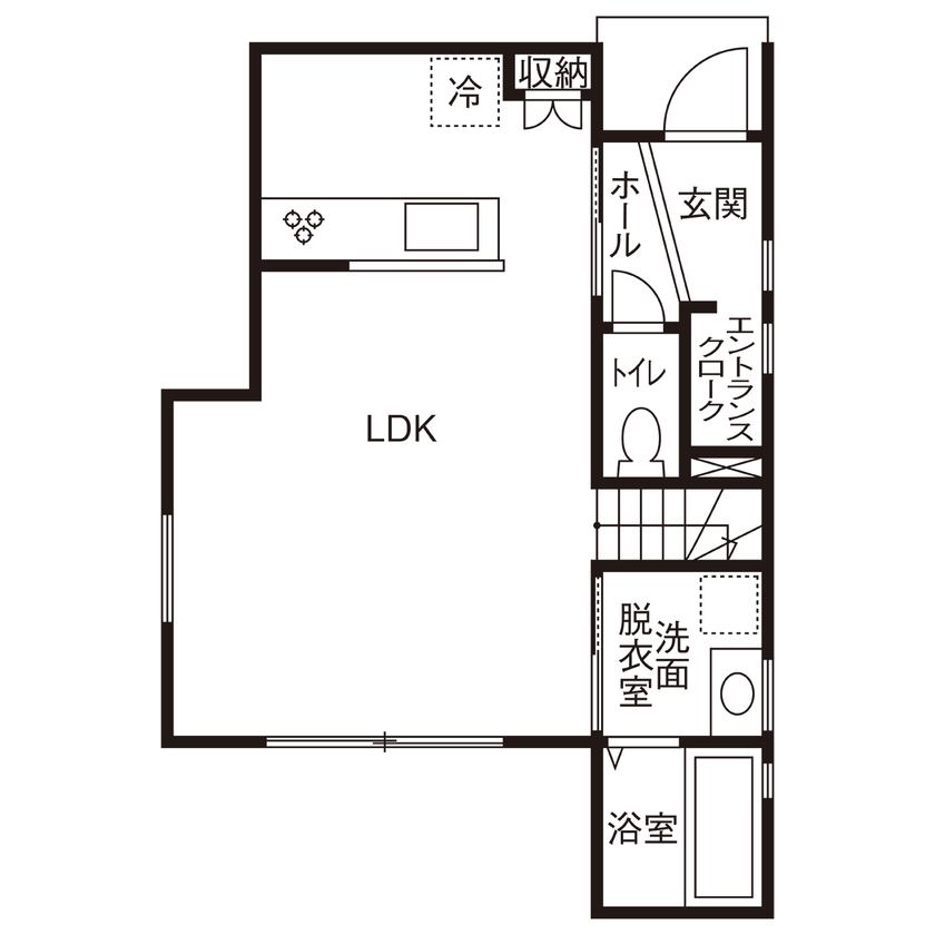ａｒｄ（アルデ） 甘さを抑えたナチュラルテイストが心地いい。シンプルで温もりのある家の間取り図（3LDK）1階