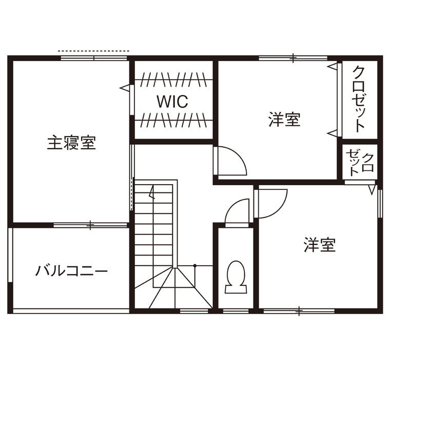ａｒｄ（アルデ） 【1000万円台/リビング階段/土間収納】白×黒にレンガや木目調がアクセントのブルックリンスタイルの間取り図（3LDK）2階