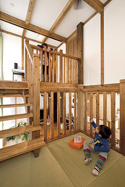 綿半林業 【1000万円台/ひのき/108m2】吹き抜け大空間に家族が集うノスタルジックで古民家風のひのきの家の建築実例画像6