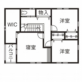 アヴィエスホーム 【間取り図有/33坪/1500万円～1999万円】健康塗り壁に包まれる心地よさ。憧れた洋画の中の可愛いお家の間取り図（4LDK）２階