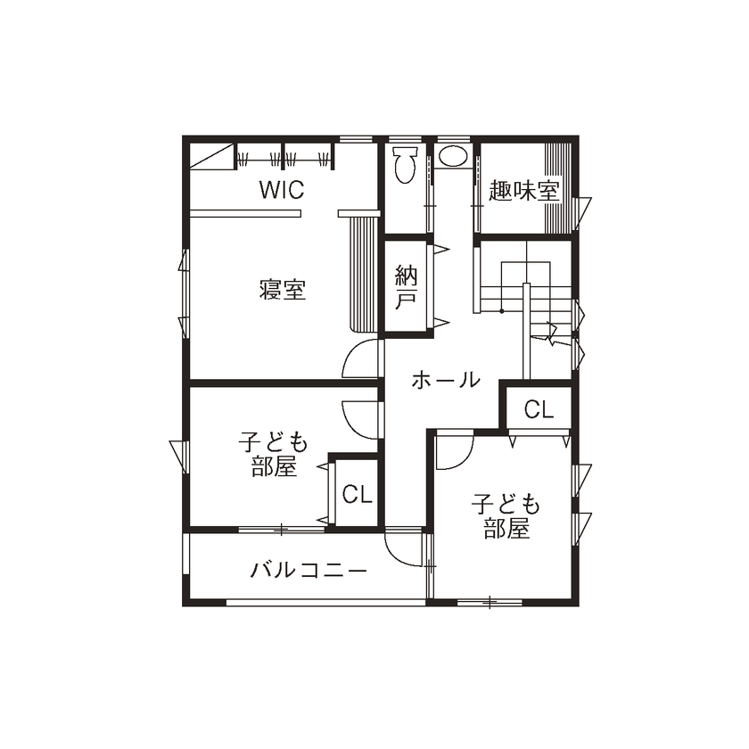アヴィエスホーム 【間取り図有/39坪/2,200～2,299万円】自由度の高さと対応力が魅力！爽やかな塗り壁が心地いい家の間取り図（4LDK）2階