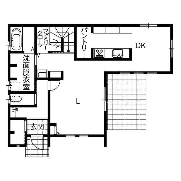 アヴィエスホーム 【間取り図有/34坪/2,100万円】健康塗り壁の南欧風デザイン。きれいな空気で快適な暮らしを満喫！の間取り図（3LDK）1階