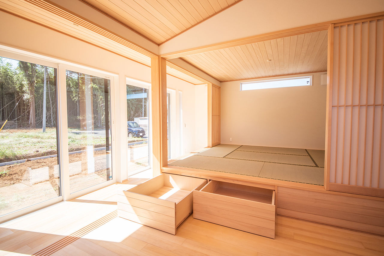 助川工務店 【2000万円台/20坪台/平屋】上質な和の佇まいと勾配天井の開放感が魅力の「もみの木」の家の建築実例画像2