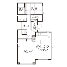 トヨタホーム 窓の配置ひとつにまで気を配って、「理想だった」スクエアな外観を実現の間取り図null1階