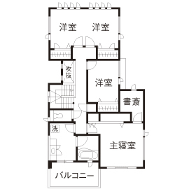 トヨタホーム 窓の配置ひとつにまで気を配って、「理想だった」スクエアな外観を実現の間取り図null2階