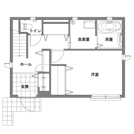 トヨタホーム 20坪の狭小地に自然を取り込み、光と風、開放感を感じる住まいにの間取り図null1階