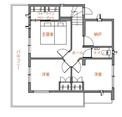 トヨタホーム 家族の｢つながり｣を感じられる家の間取り図null2階