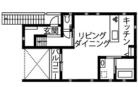 トヨタホーム 親子それぞれのライフスタイルを大切に。都市の限られた敷地でも心地よい二世帯住宅の間取り図null2階