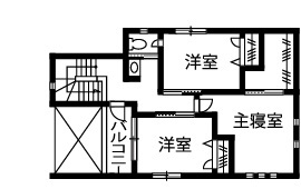 トヨタホーム 親子それぞれのライフスタイルを大切に。都市の限られた敷地でも心地よい二世帯住宅の間取り図null3階