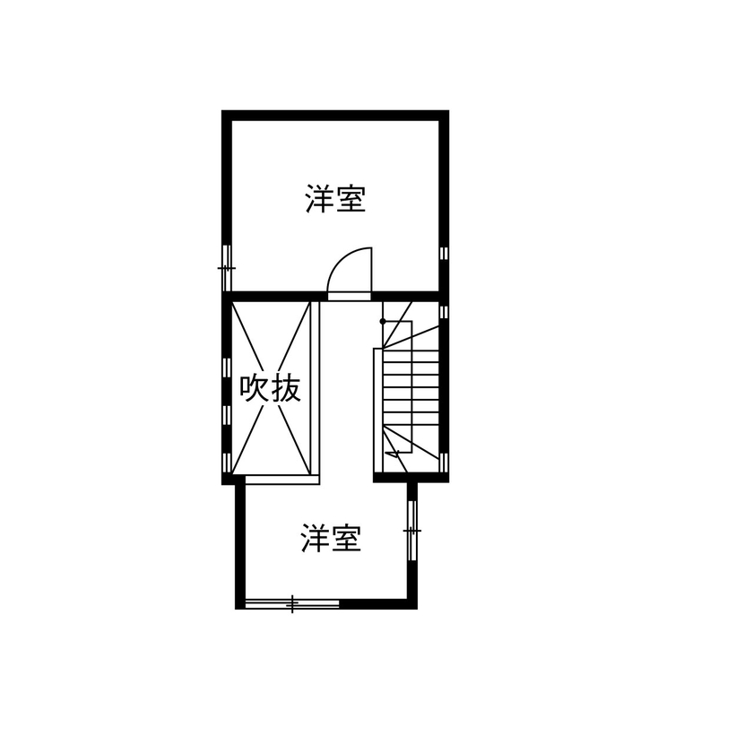 トヨタホーム 【30坪以下/ 吹抜け/3階建て】都市の狭小地でも空間を有効活用。吹き抜けのあるLDKを実現した3階建ての間取り図（3LDK）３階