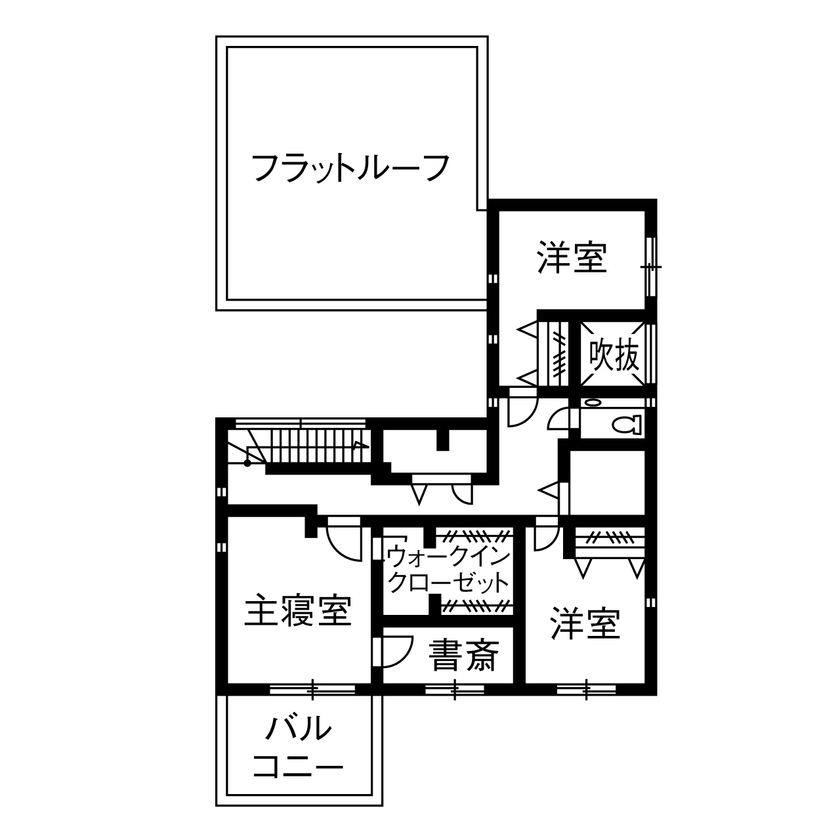 トヨタホーム 【65坪以下/インナーガレージ】テーマは「外に閉じ、内に開く」。想像以上の明るさと広がりを叶えた住まいの間取り図（4LDK）２階