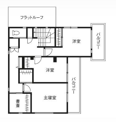 トヨタホーム テラスのあるオープン空間で家族とくつろぎ、仲間と集う。ウェルカムな雰囲気に包まれた開放的な住まいの間取り図（3LDK）2階