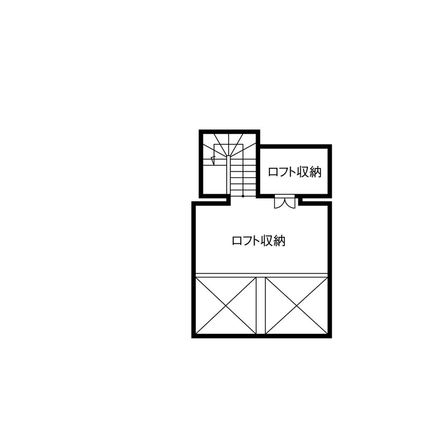 トヨタホーム 【40坪以下/平屋/大開口/太陽光発電】アメリカで暮らした、開放的で全館空調のある平屋の快適さを再現の間取り図（2LDK）ロフト
