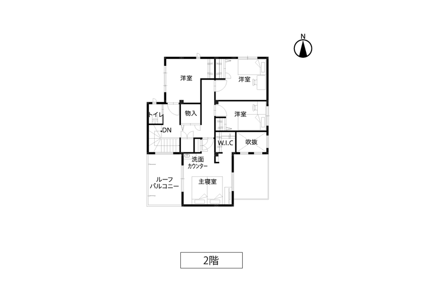 トヨタホーム 理想を詰め込んだ、夫婦のセンスが光るスタイリッシュな住まいの間取り図（5LDK）2階