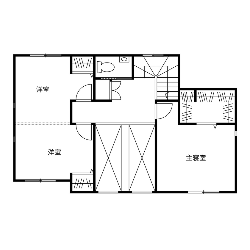 トヨタホーム 明るく爽やかなリゾート感あふれる住まいの間取り図（3LDK）2階
