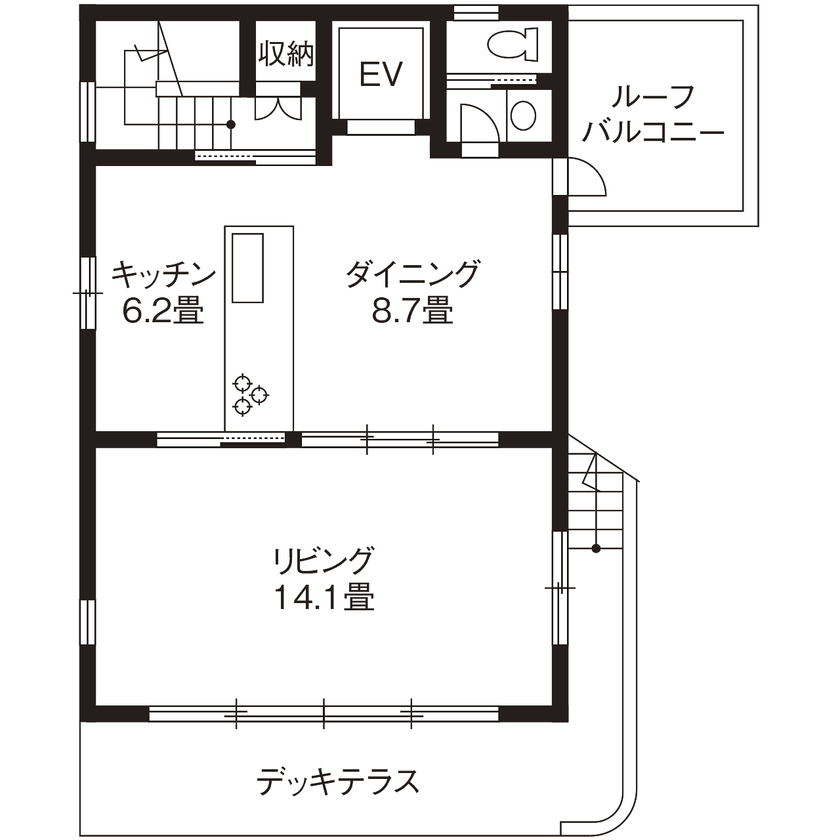 RC design 【間取り図有/３階建て/ガレージ】3階だからできる眺望のいいリビングと防音遮音で実現する趣味の暮らしの間取り図（5K以上）3階