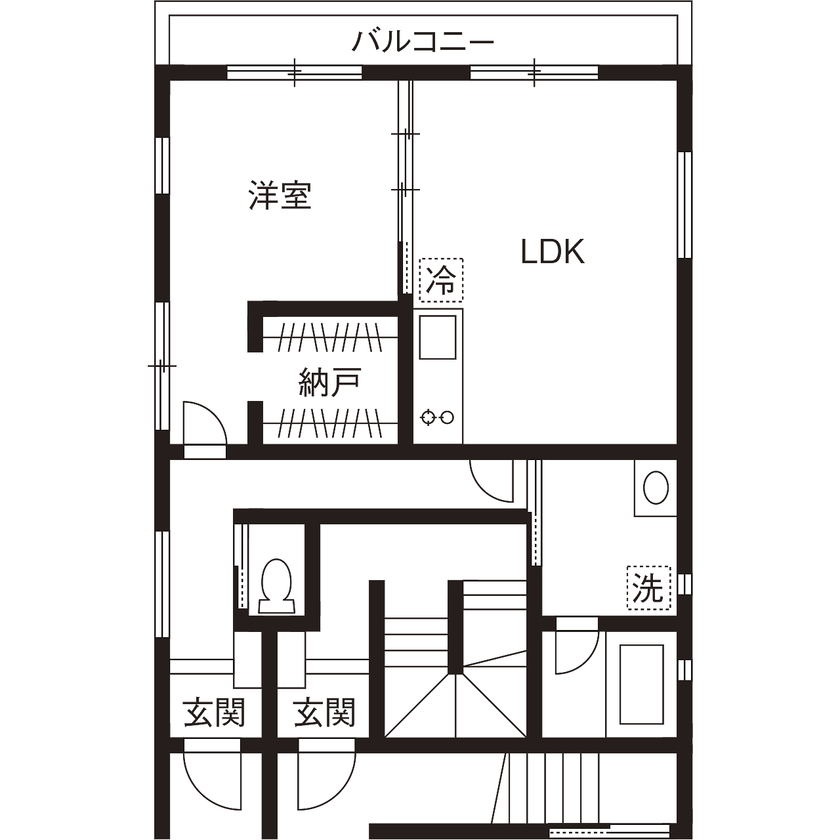 RC design 【間取り図有/３階建て/賃貸併用住宅】アンティーク惹き立てる温かみある空間と無駄をつくらない提案力の間取り図（5K以上）1階