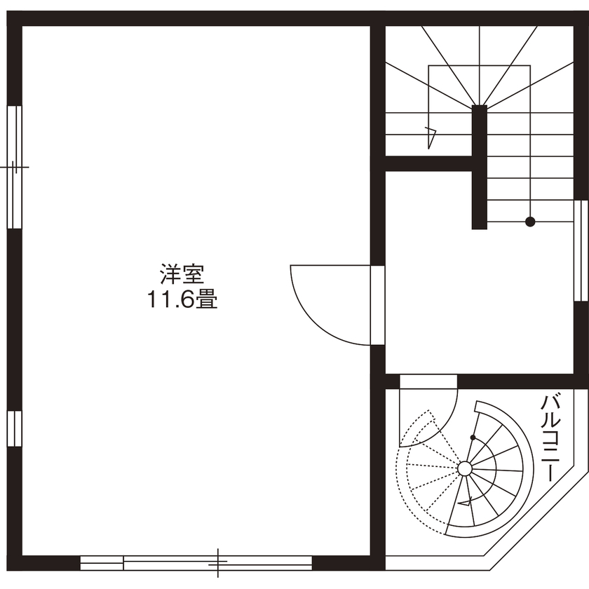 RC design 【4階建/ガレージ/屋上/バルコニー】12.9坪を有効活用。好きと共に暮らす二度目の家の間取り図（2LDK）4階