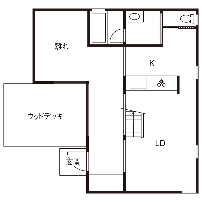 D'S STYLE（ディーズスタイル） 壁一面の手作りCDラックに金属板フェンスのPCデスク、音楽を楽しむライブハウスのような家＜間取り有＞の間取り図（3LDK）1階