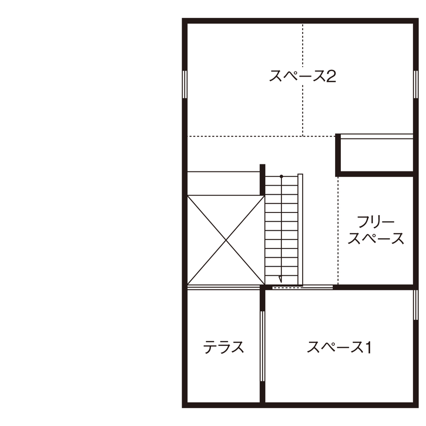 D'S STYLE（ディーズスタイル） 壁一面の手作りCDラックに金属板フェンスのPCデスク、音楽を楽しむライブハウスのような家＜間取り有＞の間取り図（3LDK）2階