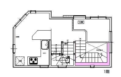 一級建築士事務所　フォルム 【1490万円/間取り図有/地下室】プライバシーや採光を計算した外観に、ストリップ階段で風通しも抜群の家の間取り図（3DK）１階