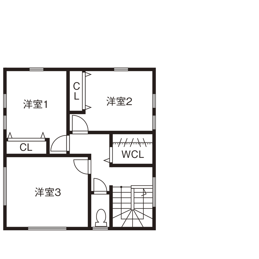 天然木の家　HODAKA 一級建築士事務所 【京都府・天然木・2000万円台】天然木を使った家づくり。手触りに愛着が深まる天然木と共にある楽しみの間取り図（4LDK）2階